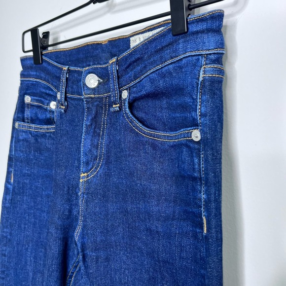 Rag & Bone Jeans Womens 26 High Rise‎ Skinny Dark Blue Wash Stretch Pockets Belt - Picture 9 of 16